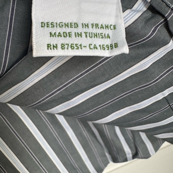 LACOSTE grey lined collared long sleeve button up dress shirt (EU 40) - Picture 3 of 6